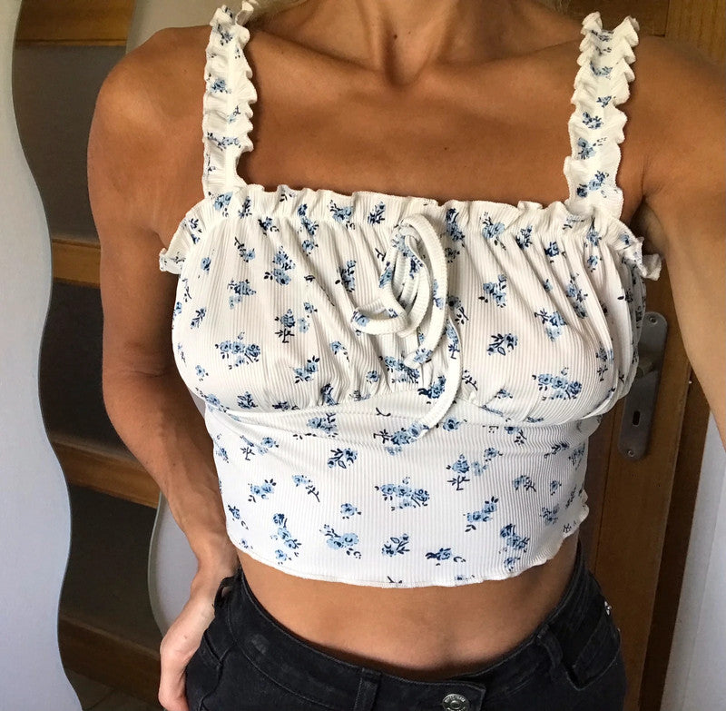 Crop top fleuri