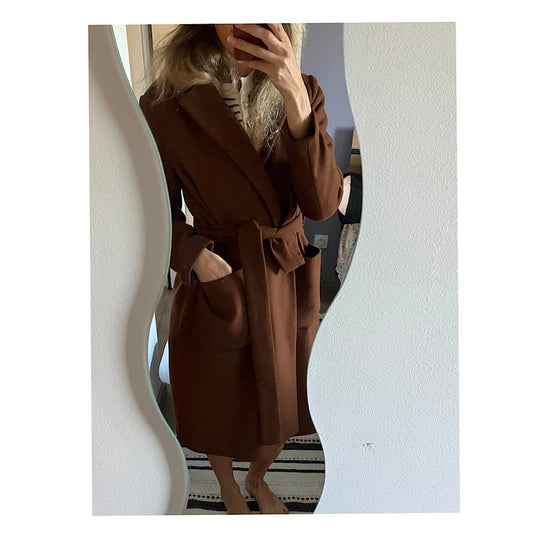 Manteau marron long