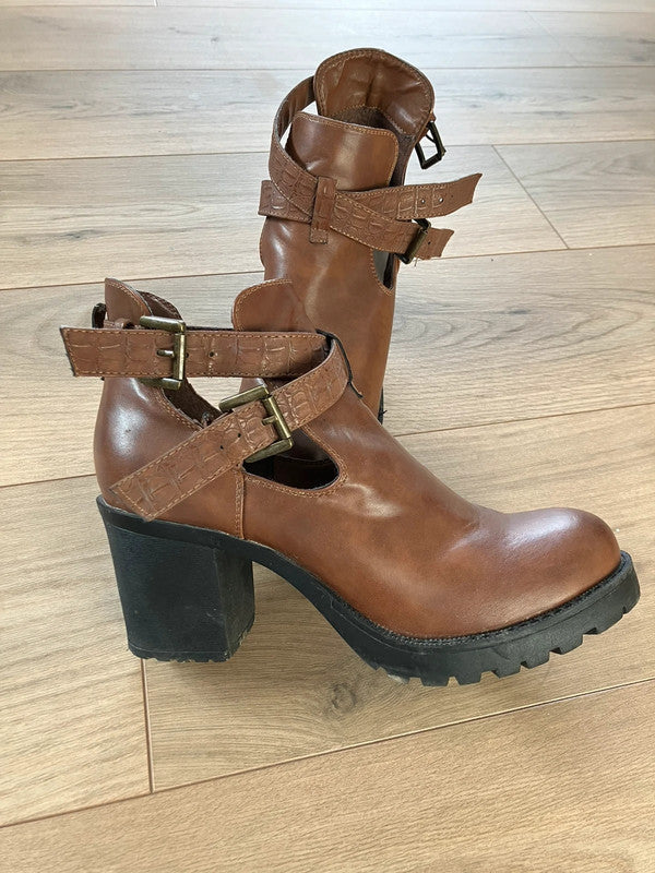 Bottines à talons marrons