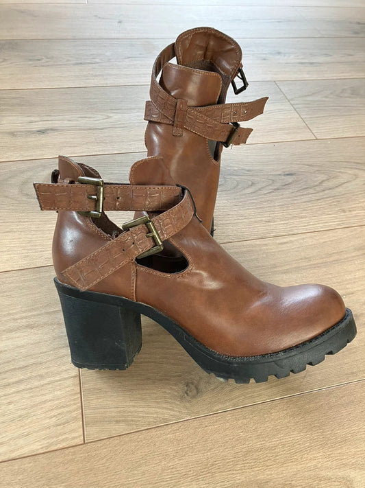 Bottines à talons marrons