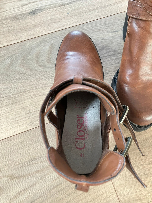 Bottines à talons marrons