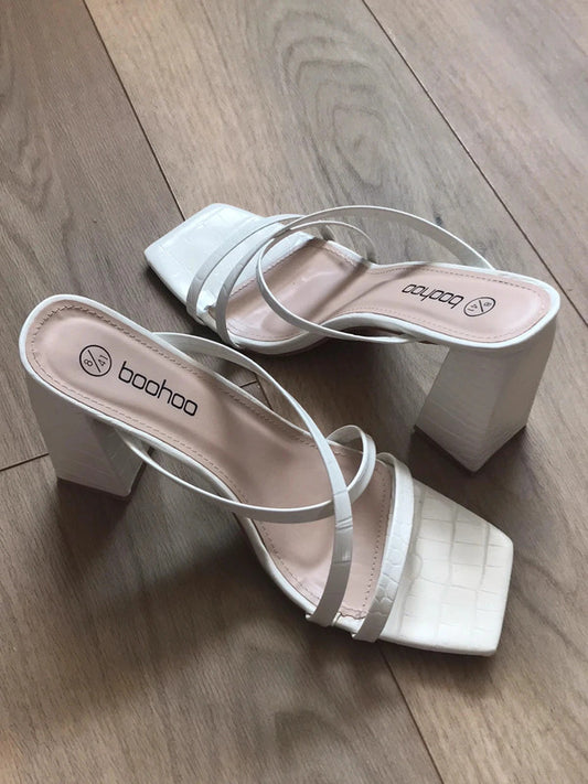 Mule talons blanche
