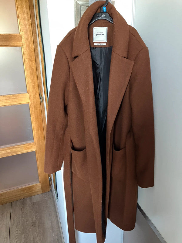 Manteau marron long